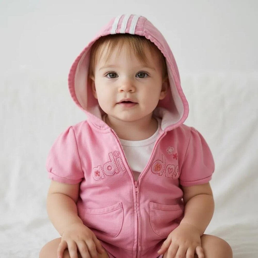 Adidas Short-Sleeved Zip Up Hoodie 24 Months